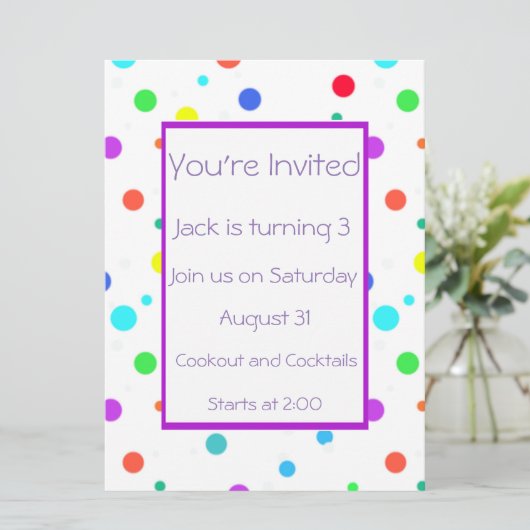 Party Einladung (Stehend Vorderseite)