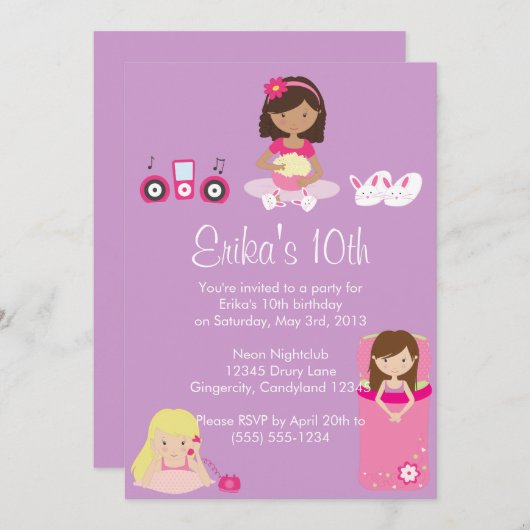 Party Einladung (Vorne/Hinten)