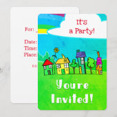 Party Einladung (Vorne/Hinten)