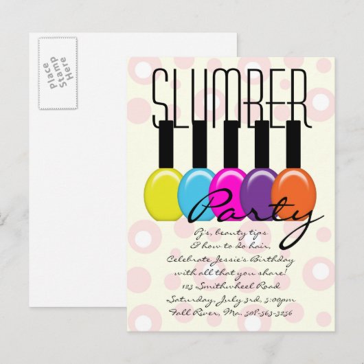 Party Einladung (Vorne/Hinten)