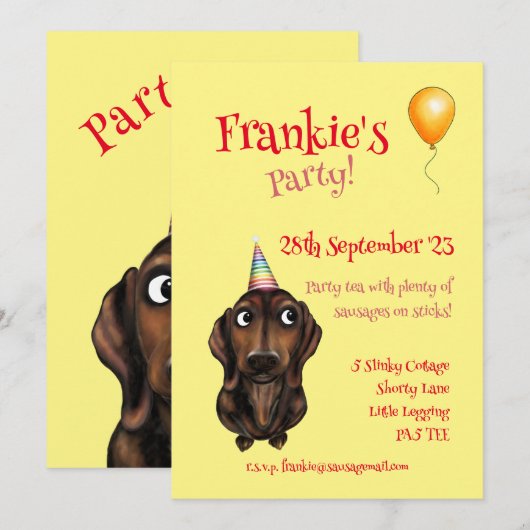 Party Einladung (Vorne/Hinten)