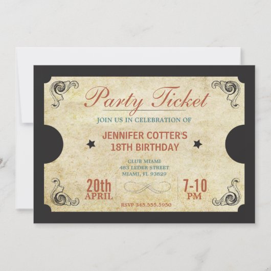 Party Einladung (Vorderseite)