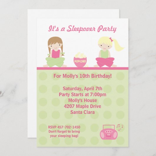 Party Einladung (Vorne/Hinten)