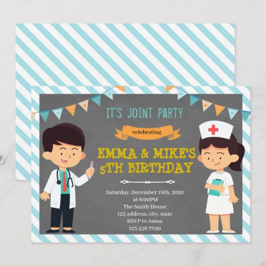 Party Einladung (Vorne/Hinten)