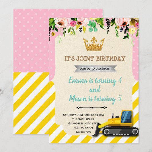 Party Einladung (Vorne/Hinten)