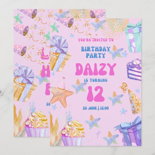 Party Einladung (Vorne/Hinten)