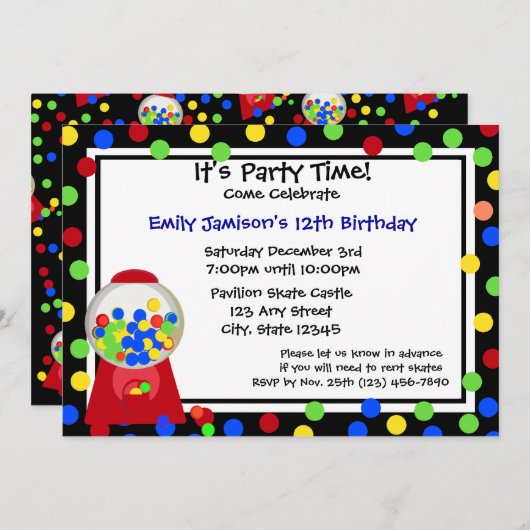 Party Einladung (Vorne/Hinten)