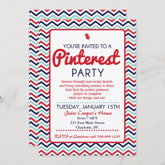 Party Einladung (Vorne/Hinten)