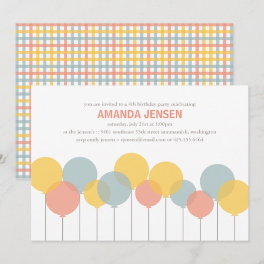 Party Einladung (Vorne/Hinten)