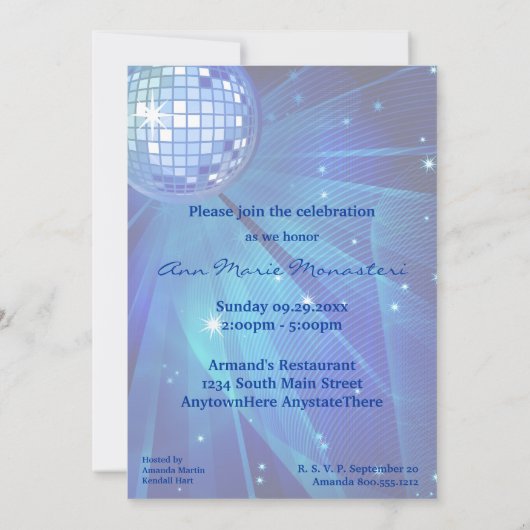 Party Einladung (Rückseite)