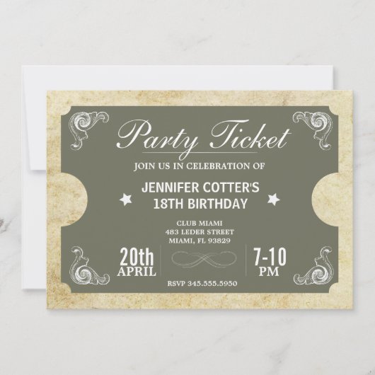 Party Einladung (Vorderseite)