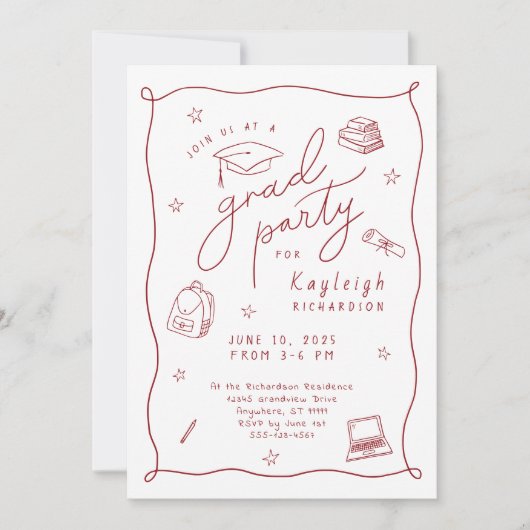 Party Einladung (Vorderseite)