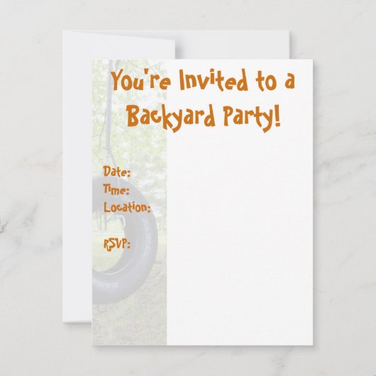 Party Einladung (Rückseite)