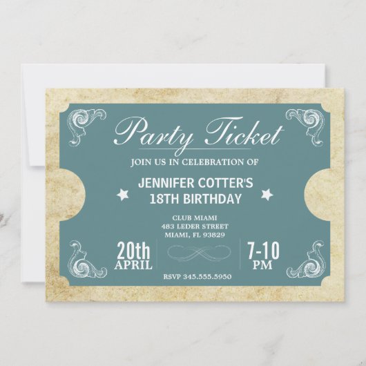 Party Einladung (Vorderseite)