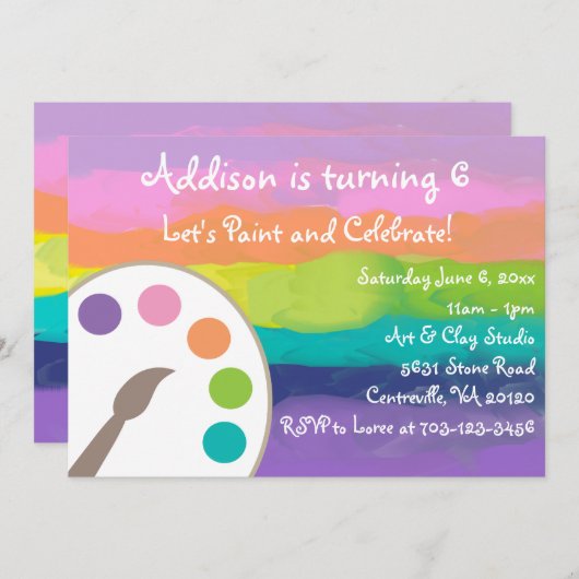 Party Einladung (Vorne/Hinten)