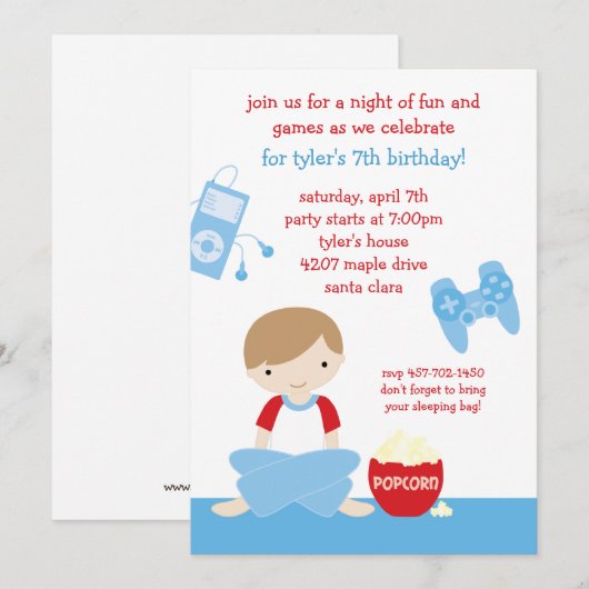 Party Einladung (Vorne/Hinten)