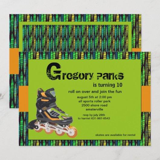 Party Einladung (Vorne/Hinten)