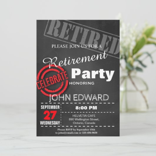 PARTY EINLADUNG (Stehend Vorderseite)