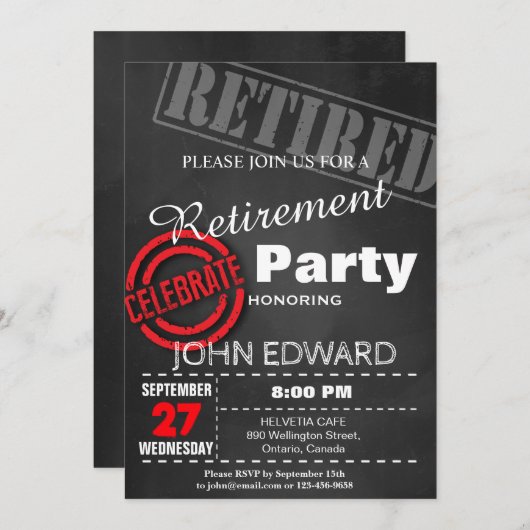 PARTY EINLADUNG (Vorne/Hinten)