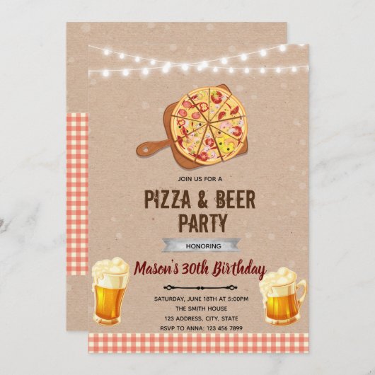 Party Einladung (Vorne/Hinten)