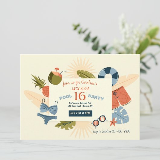 Party Einladung (Stehend Vorderseite)