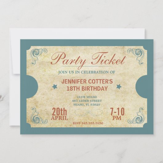 Party Einladung (Vorderseite)