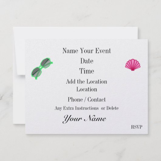 Party Einladung (Rückseite)