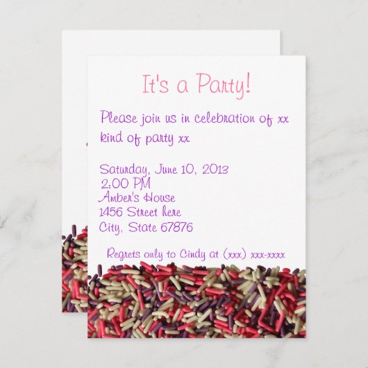 Party Einladung (Vorne/Hinten)