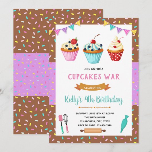 Party Einladung (Vorne/Hinten)