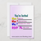 Party Einladung (Rückseite)