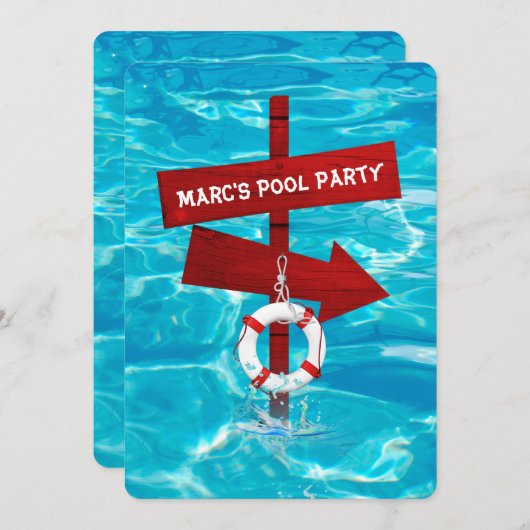 Party Einladung (Vorne/Hinten)