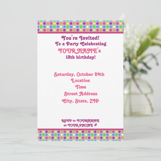 Party Einladung (Stehend Vorderseite)