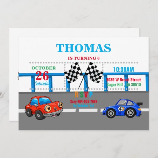 Party Einladung (Vorne/Hinten)