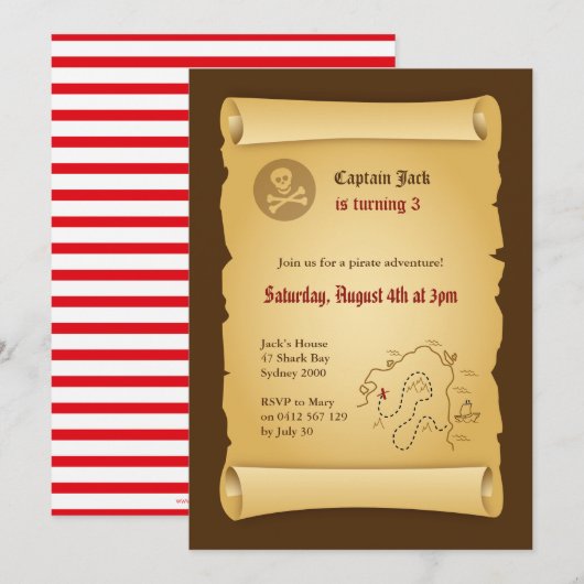 Party Einladung (Vorne/Hinten)