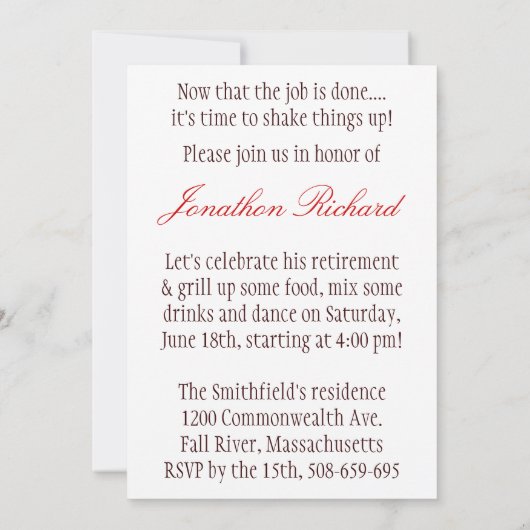 Party Einladung (Rückseite)