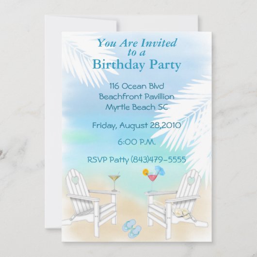 Party Einladung (Vorderseite)