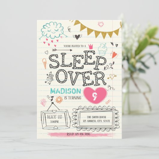 Party Einladung (Stehend Vorderseite)