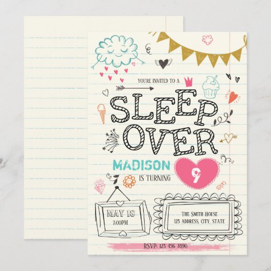 Party Einladung (Vorne/Hinten)