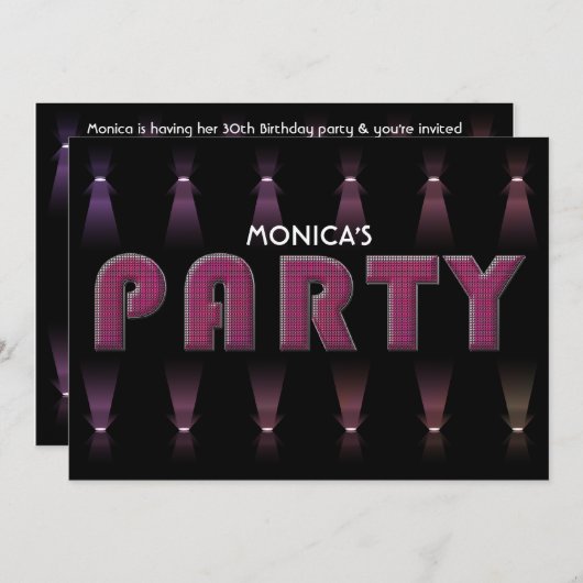 PARTY EINLADUNG (Vorne/Hinten)