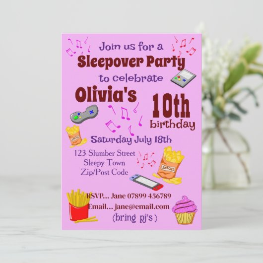 Party Einladung (Stehend Vorderseite)