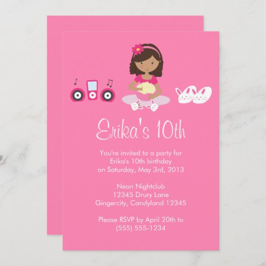 Party Einladung (Vorne/Hinten)