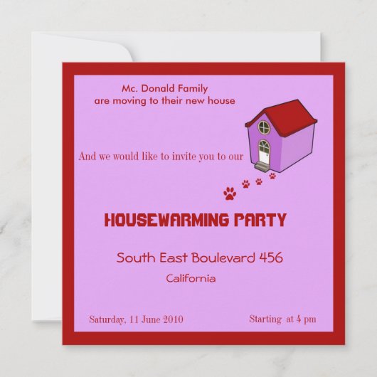 Party Einladung (Vorderseite)