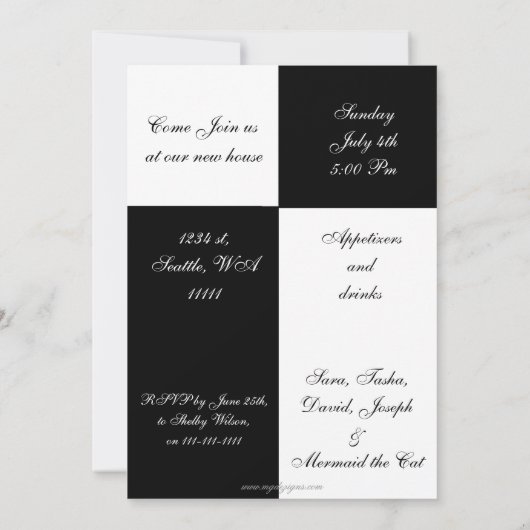 Party Einladung (Rückseite)