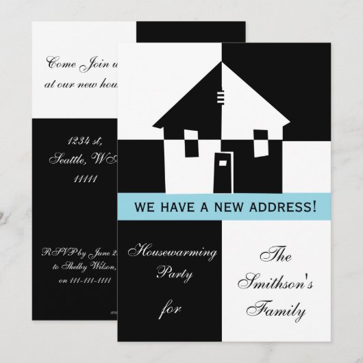 Party Einladung (Vorne/Hinten)