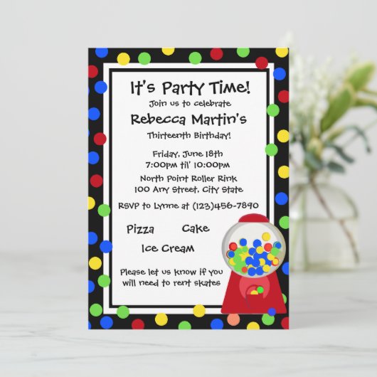 Party Einladung (Stehend Vorderseite)