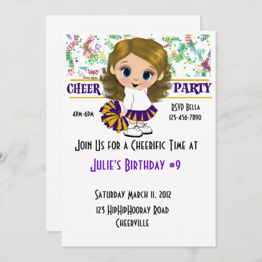 Party Einladung (Vorne/Hinten)