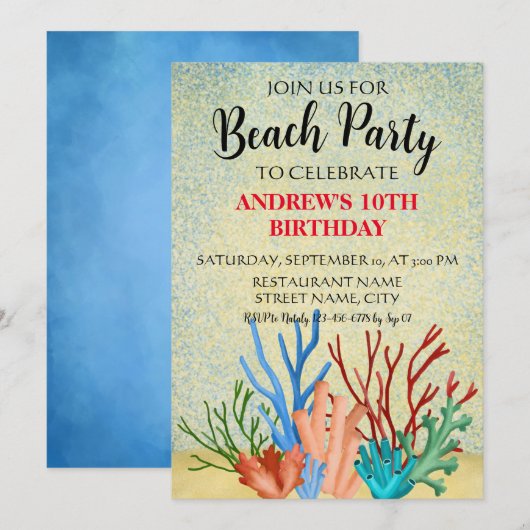 Party Einladung (Vorne/Hinten)