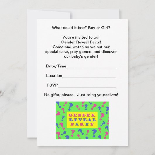 Party Einladung (Rückseite)