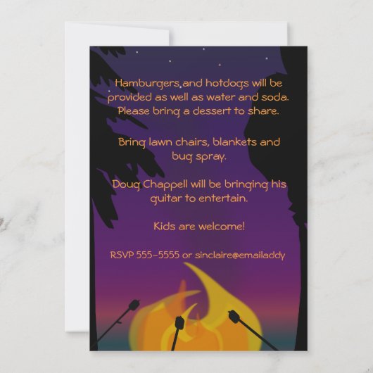 Party Einladung (Rückseite)