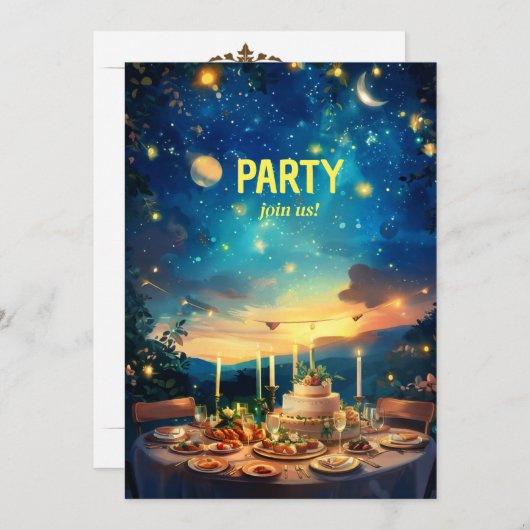 Party Einladung (Vorne/Hinten)